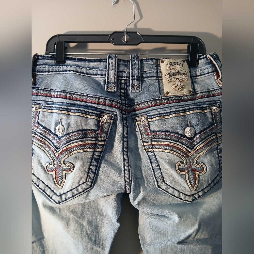 ROCK REVIVAL Kolby Straight STRAIGHT Blue Jean Size 31